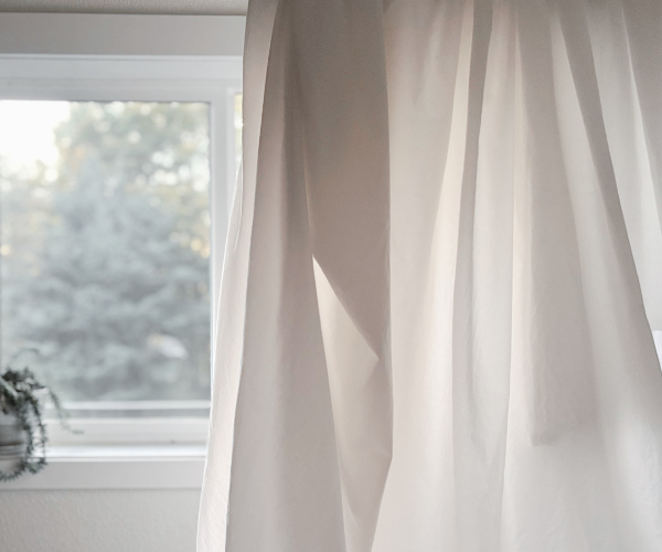 The Company Store cotton percale sheets showing their lightness